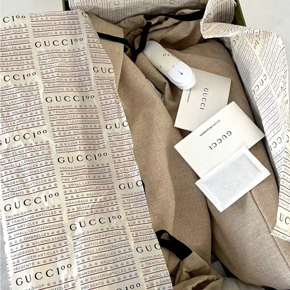 Preowned Gucci 100th anniversary limited edition ace sneakers size 8.5 US/8.0 UK - Picture 3 of 5